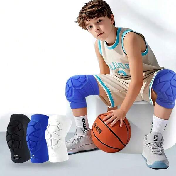زوج من حماية الركبة للمصارعة للأطفال والشباب والبالغين، أكمام ضغط الركبة للكرة السلة والكرة الطائرة وكرة القدم، أكمام حماية الركبة القصيرة