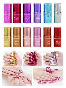 Set 12 Esmalte De Uñas Mirror Fashion Color Efecto Espejo - Multicolor - Ver 1