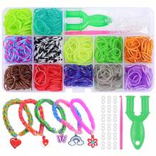 1000pcs/7500pcs Rainbow Handmade Weaving Loom Colorful Rubber Bands, DIY Bracelet Weaving Loom Kit, Perfect Gift For Holidays And Birthdays