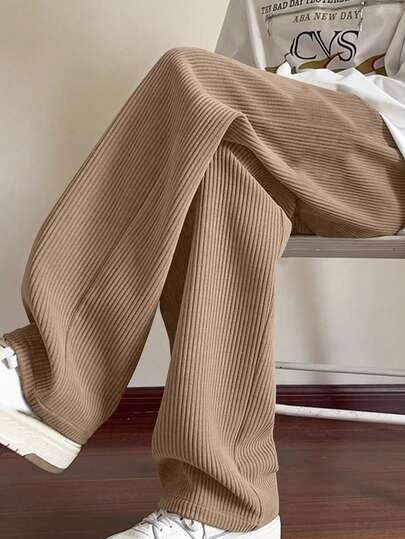 男士加大码灯芯绒宽松直筒裤，休闲街头风格，适合春秋季