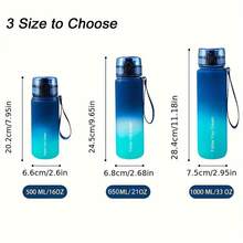 1 Piece, 21/16 Oz 'Follow Your Dream' Motivational Sports Water Bottle, Portable Leak-Proof Plastic Sports Fitness Travel Bottle, Gradient Color Plastic Beverage Bottle For Men And Women Students - Ideal For Travel, Gym, Fitness, Ideal Birthday Gift, Summer And Autumn Student Valentine's Day, Thanksgiving, Halloween, Easter, And Birthday Gift - 藍綠色 - 查看 2