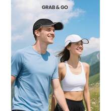 Quick - Dry Running Hat Men Women - UPF 50+ Breathable Mesh, Reflective Sports Cap Outdoor, Hiking - 黑色 - 查看 8