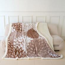 1 件加厚双层波西米亚风格提花仿毛皮羊毛毯，柔软温暖，可翻转，适合床上、沙发、办公室、汽车、旅行、野餐、派对，四季皆宜 - 駝色 - 查看 6