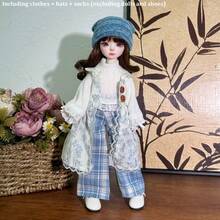 30厘米娃娃衣服时尚毛衣外套1/6 BJD娃娃服装套装漂亮秋冬风格休闲娃娃裙 - 彩色 - 查看 13