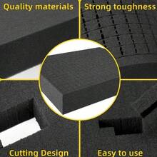 1pc Pick Apart Tool Foam Sheets Inserts, Black, Cut-To-Size, Uncharged, No Assembly, No Battery Required, Drawer Padding And Storage Shadow Inserts For Board Game Box, Organizer Boxes, Chess Box Inserts, Tool Box Cushioning