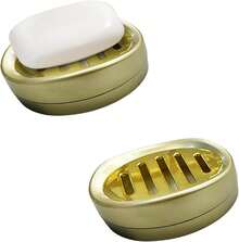 Jaboneras para Bañocon Bandeja de Drenaje,ón Sólido paraón Sólido, Bandeja deón de Plástico con Tapa, Bandeja deón Portátil, Adecuada para Baño, Gimnasio, Hogar (Dorado) - 1 - Ver 9