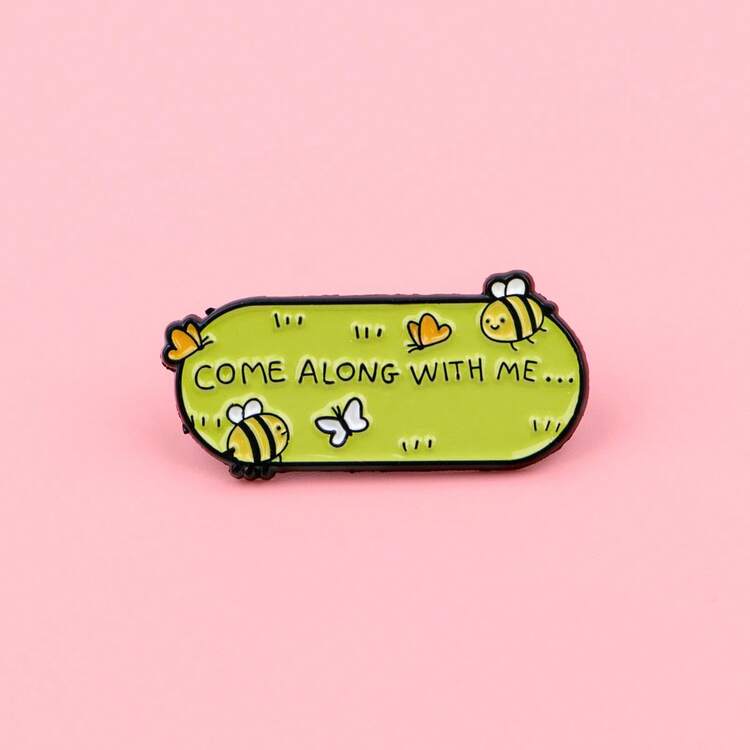 Alfinete de Esmalte, Alfinetes de Lapela, Emblemas em Mochila, Broches de Mulher, Presente de Roupas, Joias, Acessórios de Moda - Preto - Visão 1