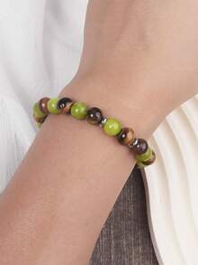 8mm Peridot & Tiger Eye Wealth Bracelet For Women Men, Attract Abundance & Prosperity, Opportunities, Good Fortune Healing Yoga Meditation Jewelry For Women