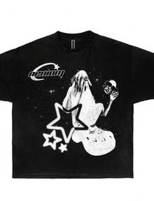 Big Steppa Y2K Graphic Boxy T-Shirt, Y2k Shirt, Streetwear Shirts, Oversized Shirts, Graphic Tee Shirts, Vintage Shirt, Dope Shirts - 黑色 - 查看 1