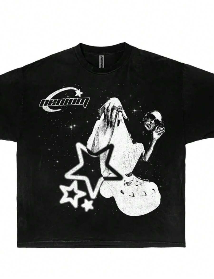 Big Steppa Y2K Graphic Boxy T-Shirt, Y2k Shirt, Streetwear Shirts, Oversized Shirts, Graphic Tee Shirts, Vintage Shirt, Dope Shirts - 黑色 - 查看 1