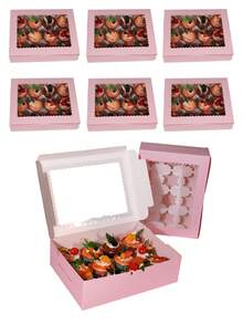 8/4 piezas/1 pieza Cajas para Cupcakes con Ventana, Cajas para 12 Cupcakes, Cajas Grandes para Pasteles Adecuadas para Empaquetar Regalos de Cumpleaños, Bodas y Día de San Valentín