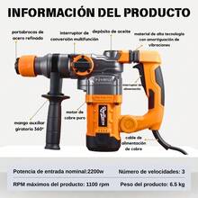 Taladros industriales de alta potencia martillos electricos perforacion profesional taladro industrial martelete potente alto rendimiento durabilidad uso heavy duty construccion obra instalacion tecnico ferretero - Naranja - Ver 7