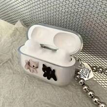 Ốp bảo vệ thiết kế hình mèo đen trắng dành cho AirPods Pro 3 thế hệ thứ 2, tương thích với tai nghe không dây 1/3/4/5, thế hệ thứ 2, 3 và 4. - Trong sáng - Xem 4