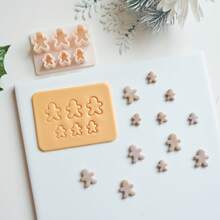 Christmas Themed Earring Making Kits, Gingerbread Man, Christmas Star, Holly Leaf Shape Stud Cluster Polymer Clay Cutters For Earring & Jewelry Making, Winter Series Clay Cutters For Jewelry Maker