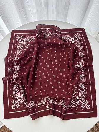 1 pieza Pañuelo de mujer con estampado de paisley, diadema de seda, bufanda para el cuello, adecuado para uso diario, bandas cálidas, accesorios para el cabello de invierno