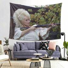 Dolly Parton Tapestry Wall Hanging - Soft Suede Fabric  Horizontal Design With 3 Metal Hangers & Nails Included  Perfect  For Bedroom Or Living Room Decor  Ideal Birthday Gift - Nhiều màu - Xem 4