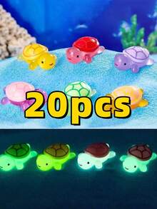 20/50pcs Glow-In-The-Dark 3D Turtle Ornaments - Unique DIY Crafts And Outdoor Garden Decor (Random) - Multicolor - View 13
