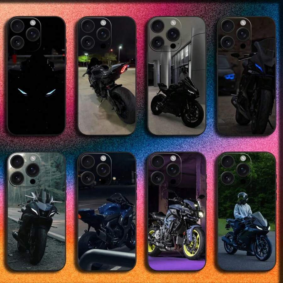 Sport Y-Yamahaes Cool Bike Phone Case Cover compatible with  16,15,14,13,12,11,Pro,XS,Max,XR,Plus,SE,Mini Soft Black Cover,Cover compatible with  17 pro hülle,  17 pro max hülle,  17 hülle,  16 pro hülle - Z6 - Übersicht 1