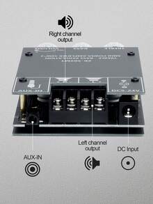 双通道立体声音频功率放大器模块，支持无线+辅助音频输入，独立低音和高音调节，数字高保真音频功率放大器模块，应用广泛。