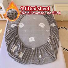 1 件厚实、柔软、透气的雪花印花床垫罩（单人床笠），触感温暖，吸湿排汗，防滑，易于拆卸和机洗，适合所有季节，28 厘米高