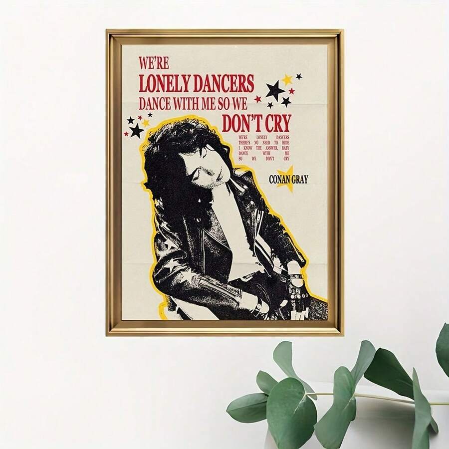Impresión artística en lienzo "Somos bailarines solitarios" - Póster de música vintage, decoración de pared sin marco para el hogar y la oficina, arte de pared musical en gris