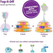 Tower Of Tracks 3-Level Cat Track Toy With 6 Balls Interactive Toy For Indoor Cats Orange - Tháp Đường Ray - Xem 6