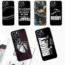 Funda de teléfono deportiva de rugby compatible con iPhone 17 Pro Max, 17 Air, 11, 14, 15, 16 Pro Max Plus, 12, 13 Mini, 16e. Funda trasera compatible con iPhone 17, 17 Pro, 17 Pro Max - A462 - Ver 1