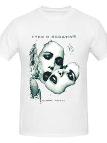 TYPE O NEGATIVE "BLOODY KISSES" BAND.Jpg  Comfortable & Stylish, Perfect For Daily Wear/Casual Outfits - 白色 - 查看 4