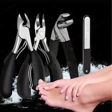 [Haute résistance] Épais coupe-ongles pour ongles et orteils pour personnes âgées, 1/4 pièces set de coupe-ongles, coupe-ongles d'orteil extra large avec récupérateur, lame incurvée professionnelle aiguisée, coupe-ongles robuste pour personnes âgées