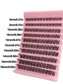 Rikuaild 120 Cachos de Cílios Naturais Cruzados e Esvoaçantes, Cachos de Cílios Diários DIY, Extensões de Cílios Fofos, Macios e Confortáveis, Fáceis de Usar
