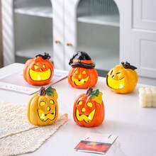 Keramischer hohler Kürbis Nachtlicht Halloween Dekoration Wohnaccessoire