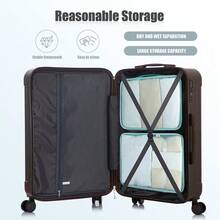 YOGLAD 3 Piece Luggage Set With TSA Lock, Lightweight Hardside Suitcase With Spinner Wheels, ABS Carry On Luggage With Telescopic Handle, Waterproof Durable Hard Shell Travel Suitcases For Women Men, Expandable Rolling Luggage Set, Checked Luggage For Family Trip Business Travel (20"/24"/28") - màu nâu - Xem 7
