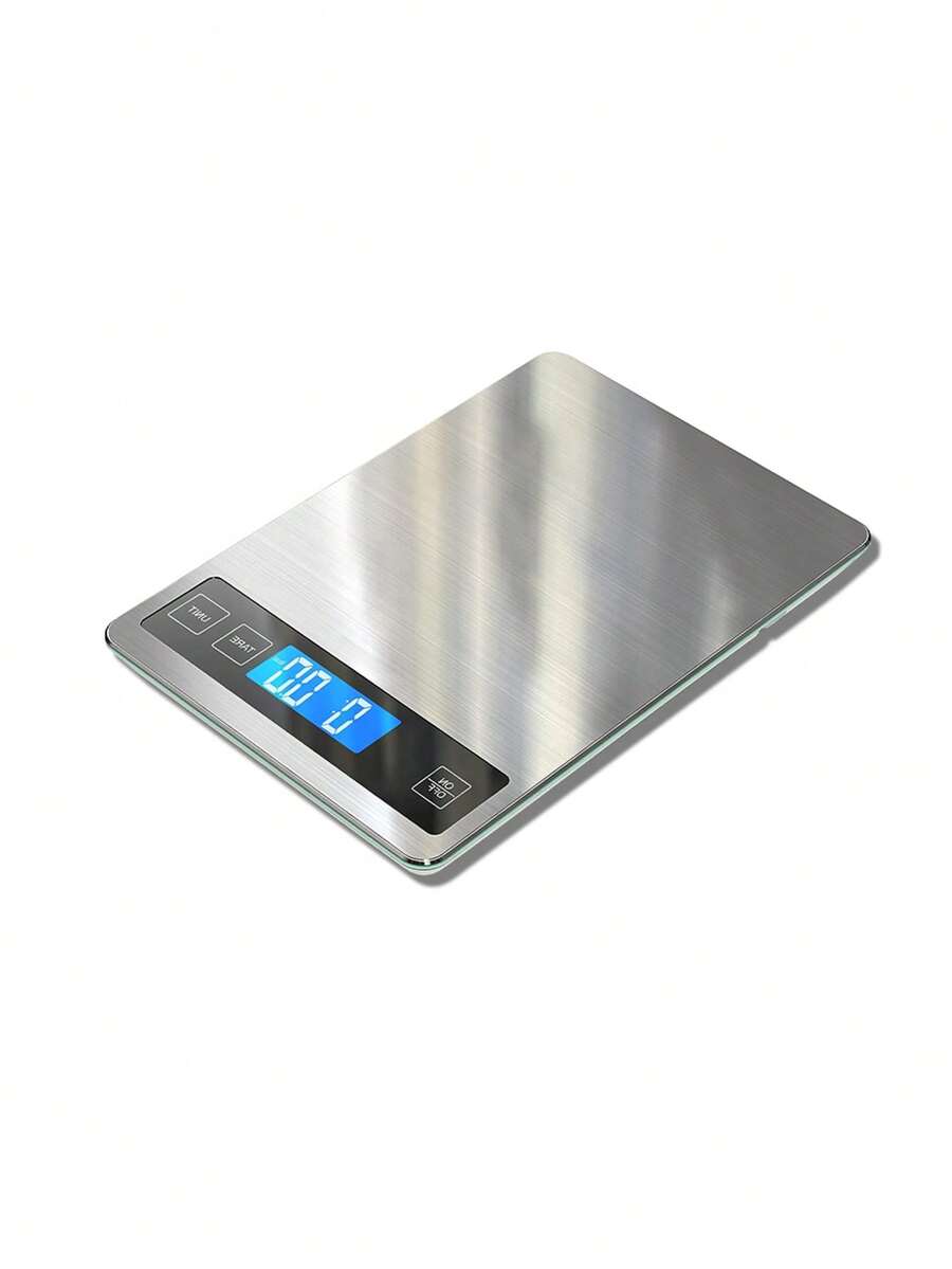 1 Piece Kitchen Scale, High-Definition Display Electronic Scale, Waterproof High-Precision Kitchen Cooking Scale, Smart Coffee Scale For Coffee Weighing, Multi-Unit Switching G/Kg/0z, Etc., Tea Weighing, Food Weighing - Silver - View 1