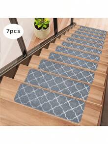 4/7/15pcs Carpet Stair Treads, Suitable For Stair Steps, Protect Elderly And Pets, Non-Slip Stair Mats, Trimmable And Reusable, Reinforced Edges, Durable Stair Covering Pads