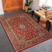 Extra Large Persian Rug - Vintage Red And Gold  Style, Suitable For Living Room, Bedroom, Entrance, Machine Washable Carpet - Traditional Floral Pattern Luxurious Home Decor, Soft Textured Rug, Designer Recommended - 彩色 - 查看 5