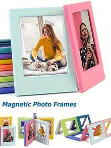 8件套磁性相框套装，完美的返校季和圣诞节友谊礼物，可爱的冰箱贴，可展示美好回忆，独特的圣诞礼物，颜色随机发货。 - 彩色 - 查看 6