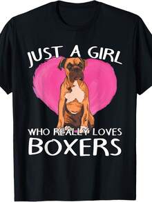 Boxer Dog Owner Just A Girl Who Really Loves Boxers T-Shirt - 款式27 - 查看 1