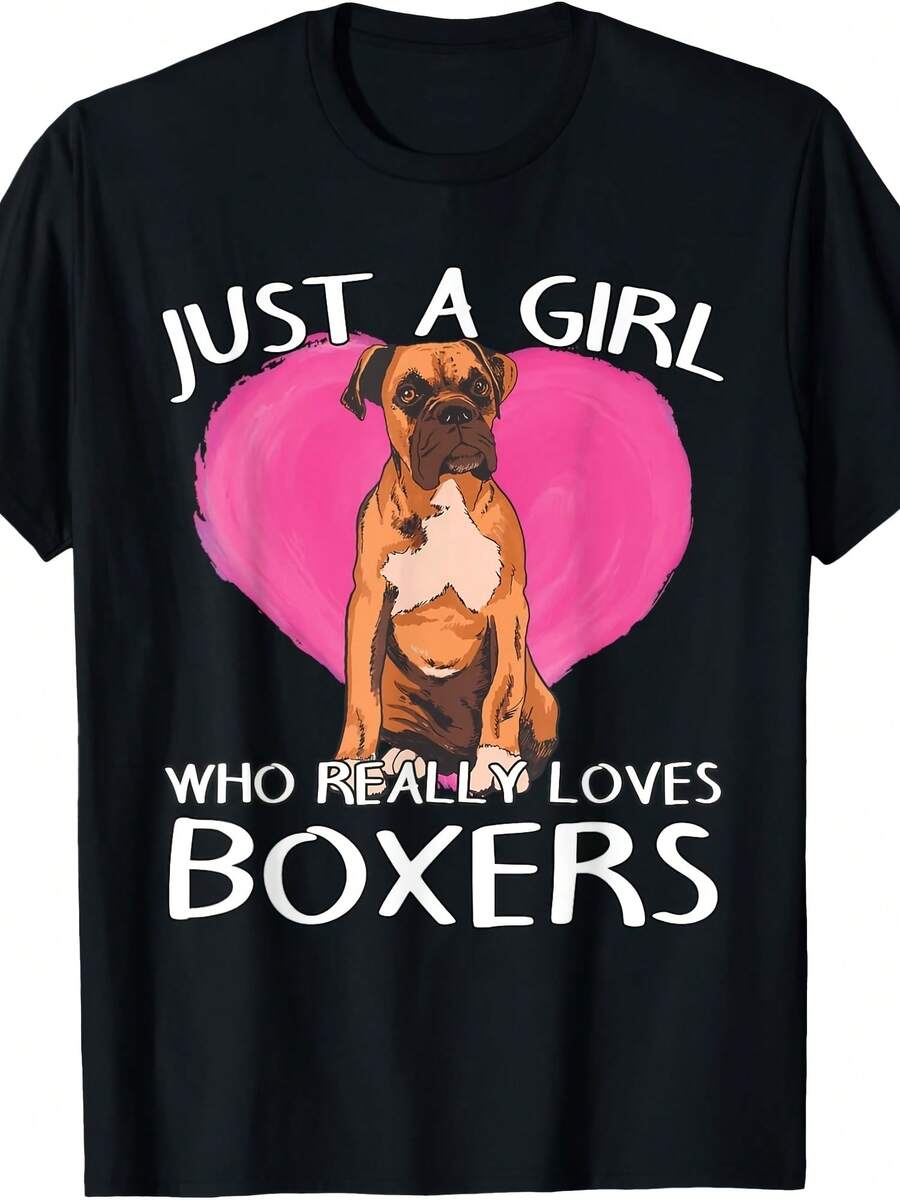 Boxer Dog Owner Just A Girl Who Really Loves Boxers T-Shirt - 款式27 - 查看 1