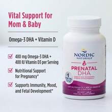 Nordic Naturals Prenatal DHA, Unflavored - 90 Soft Gels - 830 Mg Omega-3 + 400 IU Vitamin D3 - Supports Brain Development In Babies During Pregnancy &Amp; Lactation - Non-GMO - 45 Servings - Flavor NameC - 查看 7