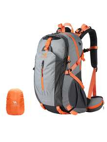 CAMEL CROWN Zaino da montagna da esterno, grande capacità, zaino da spalla professionale, zaino da viaggio (con copertura antipioggia inclusa) - Grigio - Visualizzare 4