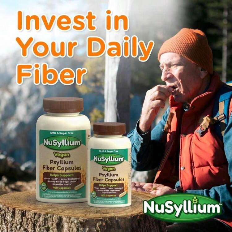 NuSyllium Psyllium Husk Capsules, Organic, USDA Sugar Free, Vegan, 175 Count, Keto-Friendly Dietary Fiber Supplement, Helps Promote Digestive Health* (2-Pack) - Flavor NameF - 查看 5