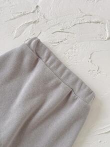 2pcs/Set Baby Girl Casual Lamb Embroidery Gray Long Sleeve Hoodie And Pants Set, Spring/Autumn - Grey - View 11