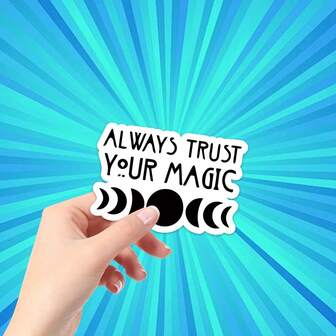 Calcomanía de coche de fase lunar misteriosa - Cree siempre en tu magia, pegatina de vinilo para ventana trasera, superficie brillante, autoadhesiva, tema de fantasía, de un solo uso, pegatina de coche, pegatina de parachoques