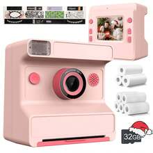 2.4" Kids Instant Camera, 1080P HD, Comes With Stickers And 3 Rolls Of Photo Paper, Suitable For Boys And Girls 6+ Years Old, Perfect Gift For Children On World Cup, Valentine's Day, New Year. Birthday - Multicolor - View 16
