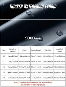 Traje de lluvia impermeable para hombres - Material de PVC, tela impermeable reforzada, transpirable, adecuado para montar en motocicleta, deportes al aire viajes, selecciones de primavera y verano, regalos para damas de honor, decoración de habitaciones, dormitorios, playa, viajes, para hombres, para mujeres, vacaciones, cosas lindas - Negro - Ver 6