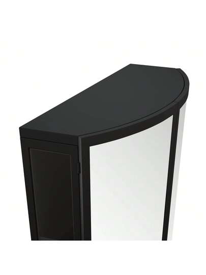 Moderne Arched Glass Two Door Cabinet (60cm) Shatterproof Spiegel out Double Layer Storage, Open Shelf Towel Rack Entryway, Living Room, Bathroom Dining Room view 6