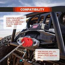 2 Pack Winch Cable Hook Stopper, Silicone Rubber Stopper Protects Synthetic Winch Rope, Shock Absorbent, Prevent Pulling Bounce And Abrasion, Towing Hook, With Allen Wrench, Black