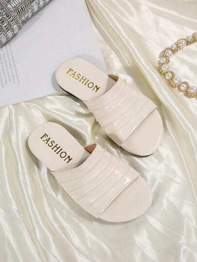 儿童时尚休闲户外舒适吸湿排汗防滑耐用平底圆头露趾凉鞋，女童室内家居拖鞋