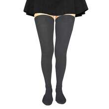 Bestjybt Women Plus Size Thigh High Socks Extra Long Over Knee Socks Warm Thick Leg Warmers Boot Stockings, Medium-Large{"Special_size_type":"Tall","Size_name":"OneSize","Color_name":"Grey"} - 灰色 - 查看 7