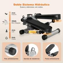 Mini Stepper para Ejercicio, Escaladora Hidráulico para Hacer Ejercicio en Casa con Bandas de Resistencia y Monitor LCD, Stepper para Entrenamiento Cardiovascular Silencioso para Piernas y Glúteos - 1 - Ver 8
